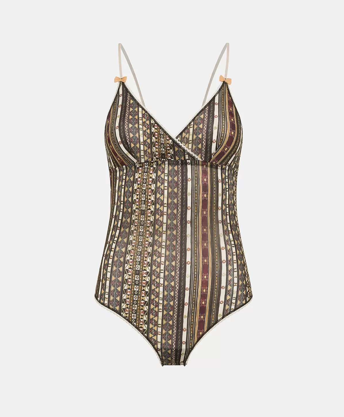 Body E Tute-Momonì Body Tore In Nylon Stampato - Nero Multicolor