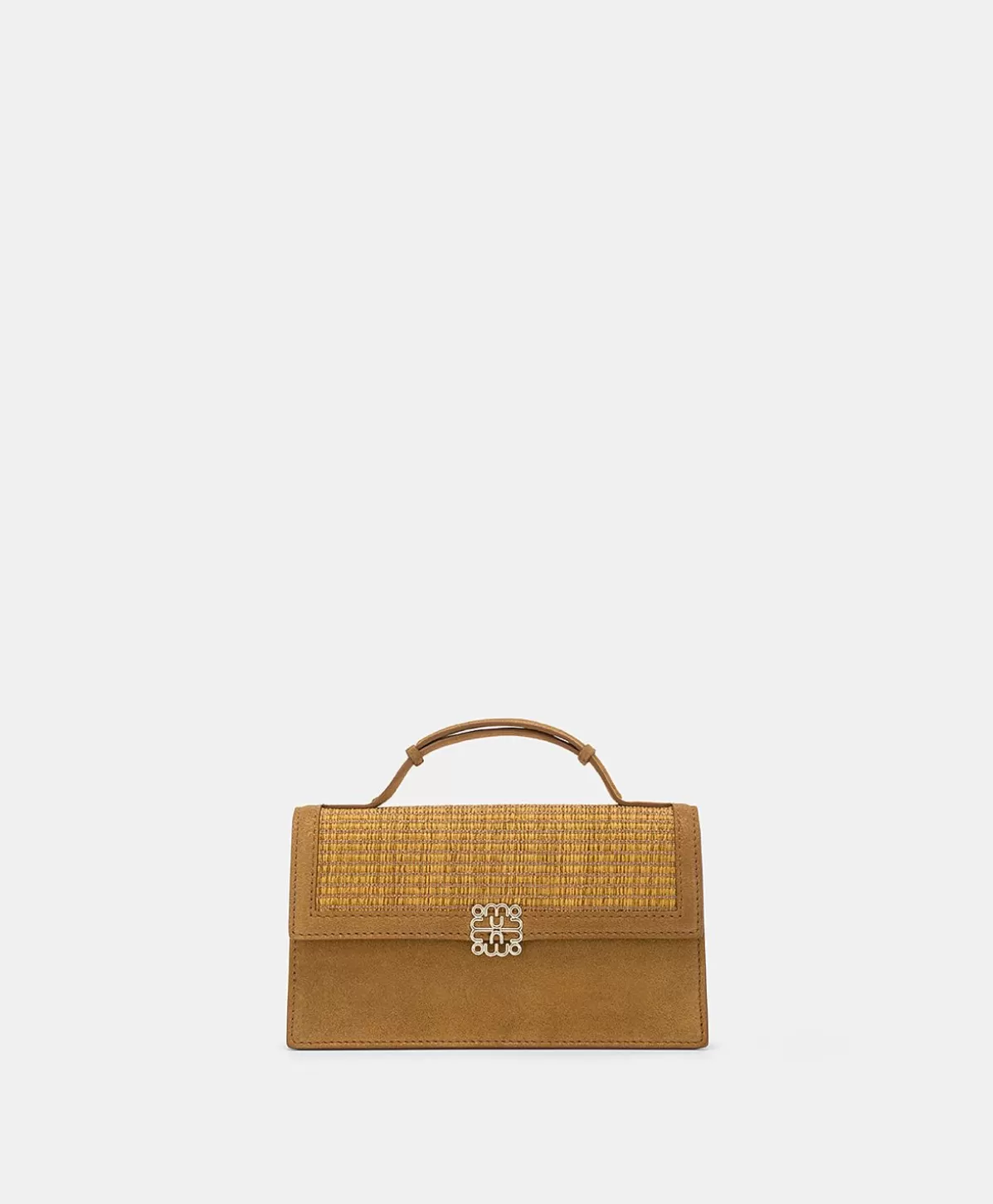 Borse E Pochette-Momonì Borsa A Tracolla Sophie In Pelle Lame' E Raffia - Caramello