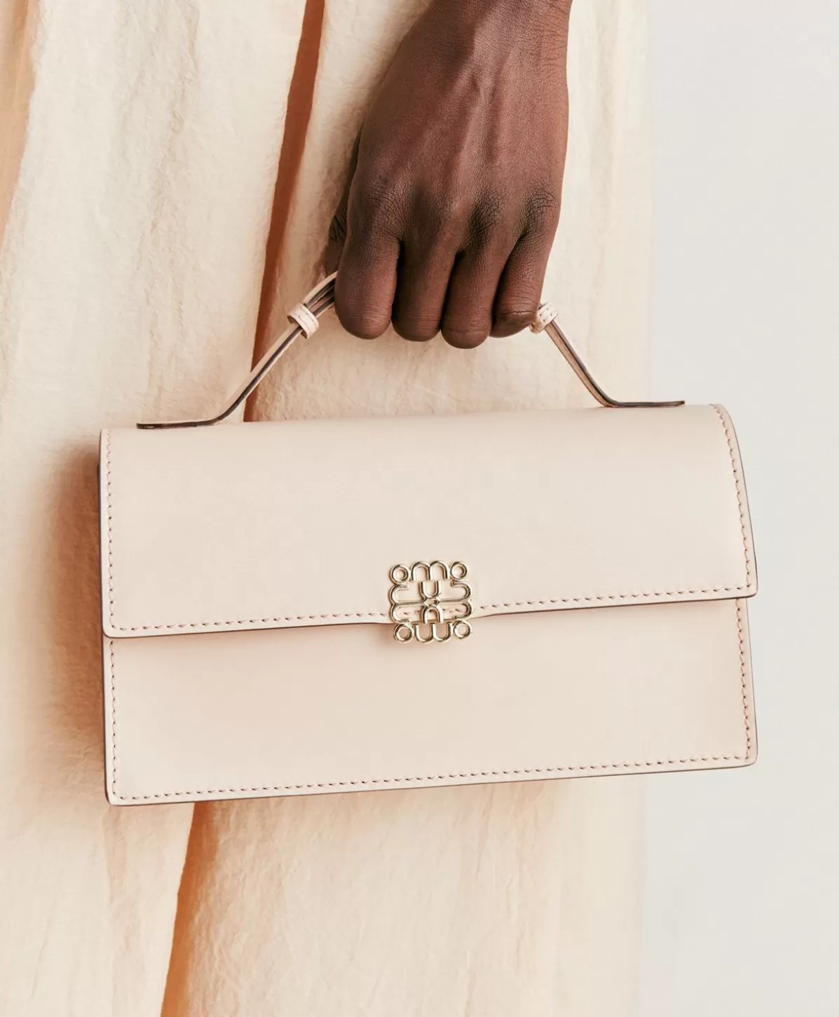 Completi E Talleur-Momonì Borsa A Tracolla Sophie In Pelle Nappa - Cipria