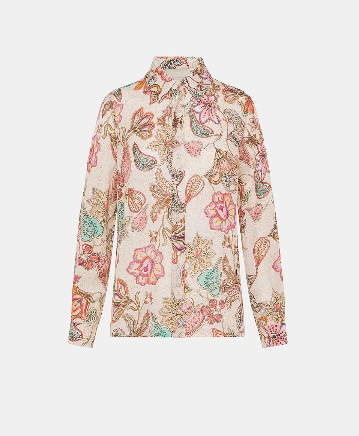 Bluse E Camicie-Momonì Camicia Estreta In Viscosa Lino - Rosa Multicolor
