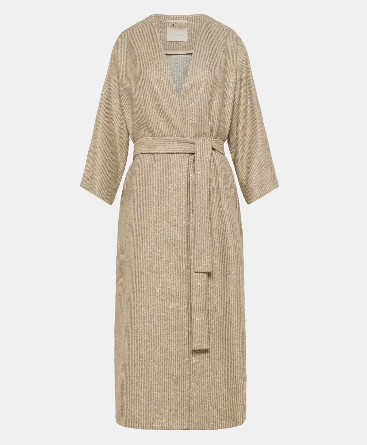 Trench E Cappotti-Momonì Cappotto Calla A Stuoia Lurex - Sabbia Multicolor