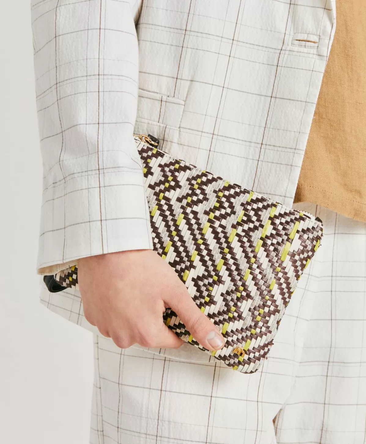 Borse E Pochette-Momonì Clutch Fragua Con Intreccio - Marrone / Multicolor