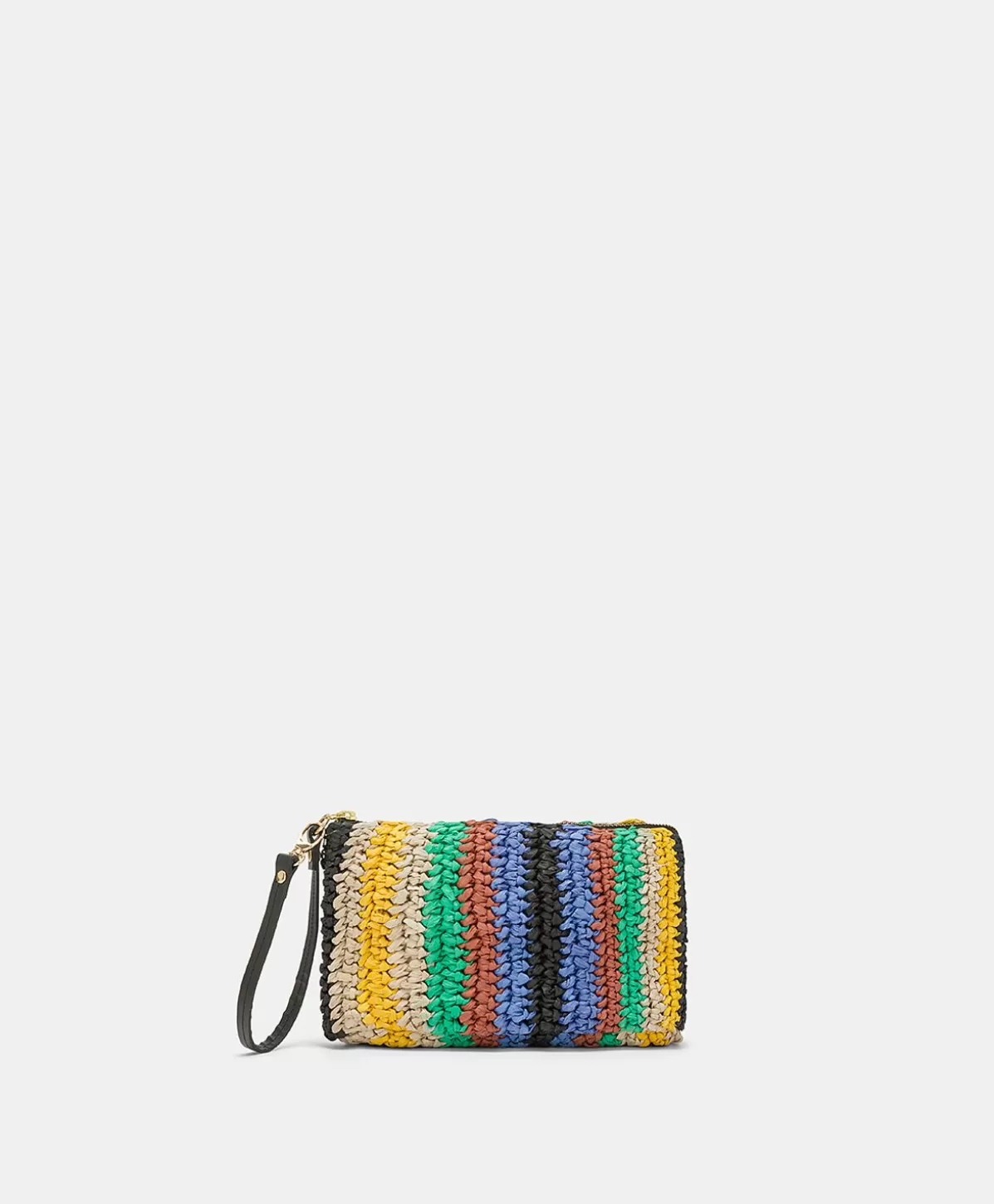 Borse E Pochette-Momonì Clutch Yamir In Raffia A Righe - Multicolor