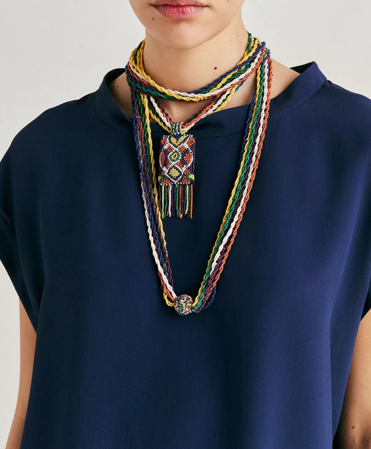 Bijoux-Momonì Collana Vidrier Con Perline - Verde/Multicolor