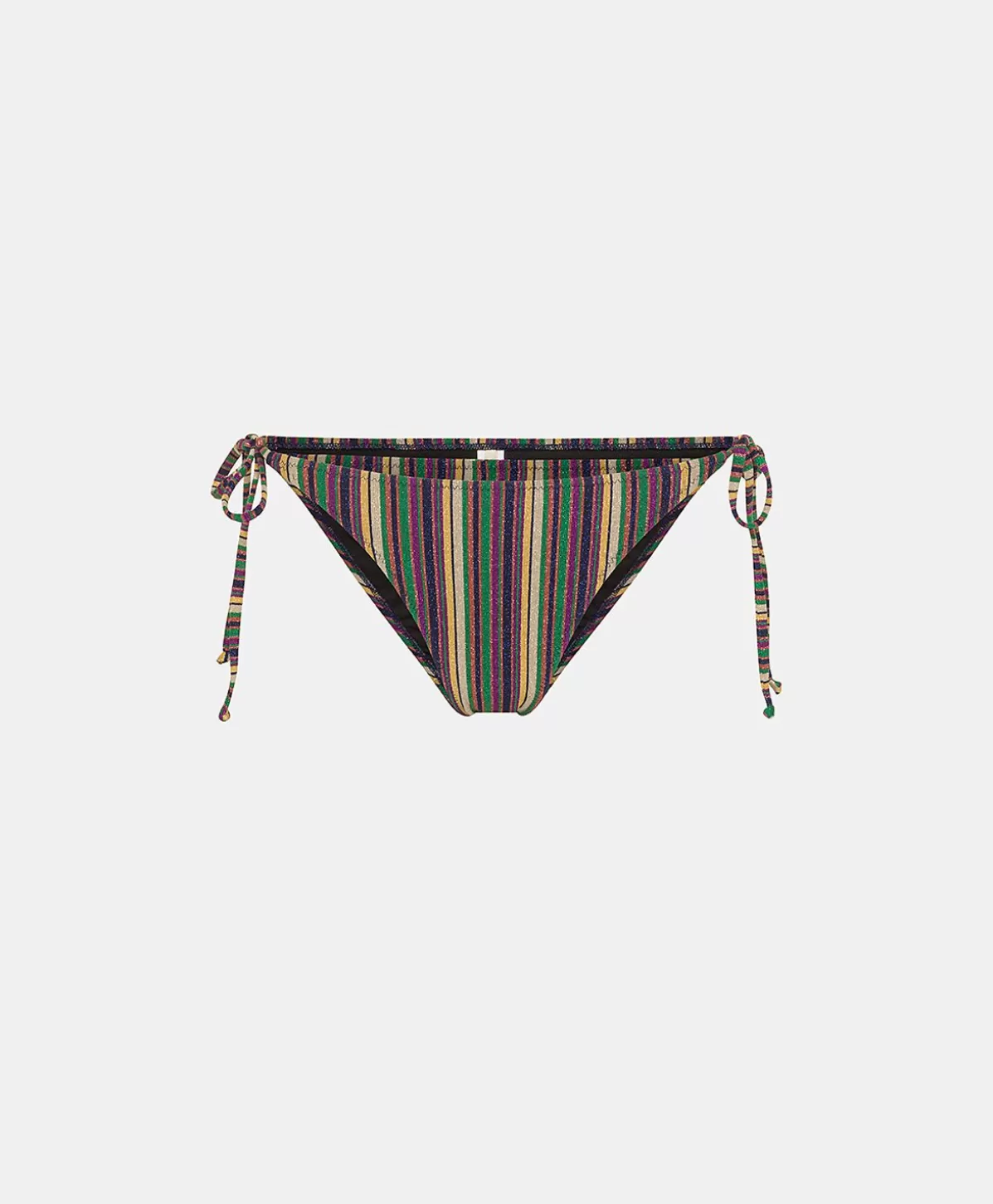 Costumi Da Bagno-Momonì Costume Malene Slip In Jersey Lurex A Righe - Multicolor Verde