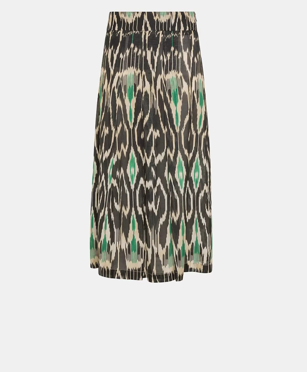 Gonne-Momonì Gonna Celestin In Viscosa Lino - Nero Multicolor