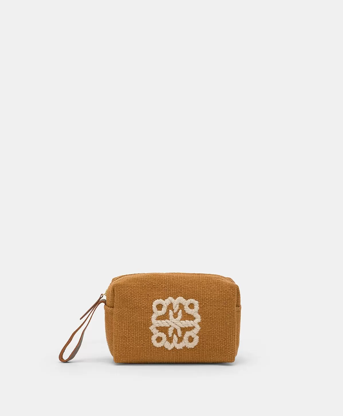 Borse E Pochette-Momonì Make Up Bag Pira In Canvas Con Ricamo - Brandy