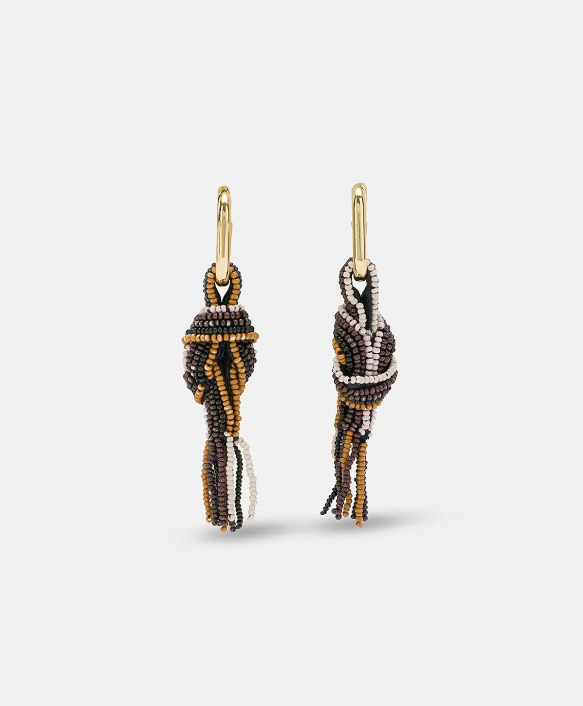 Bijoux-Momonì Orecchini Nodu Con Perline - Cacao Multicolor
