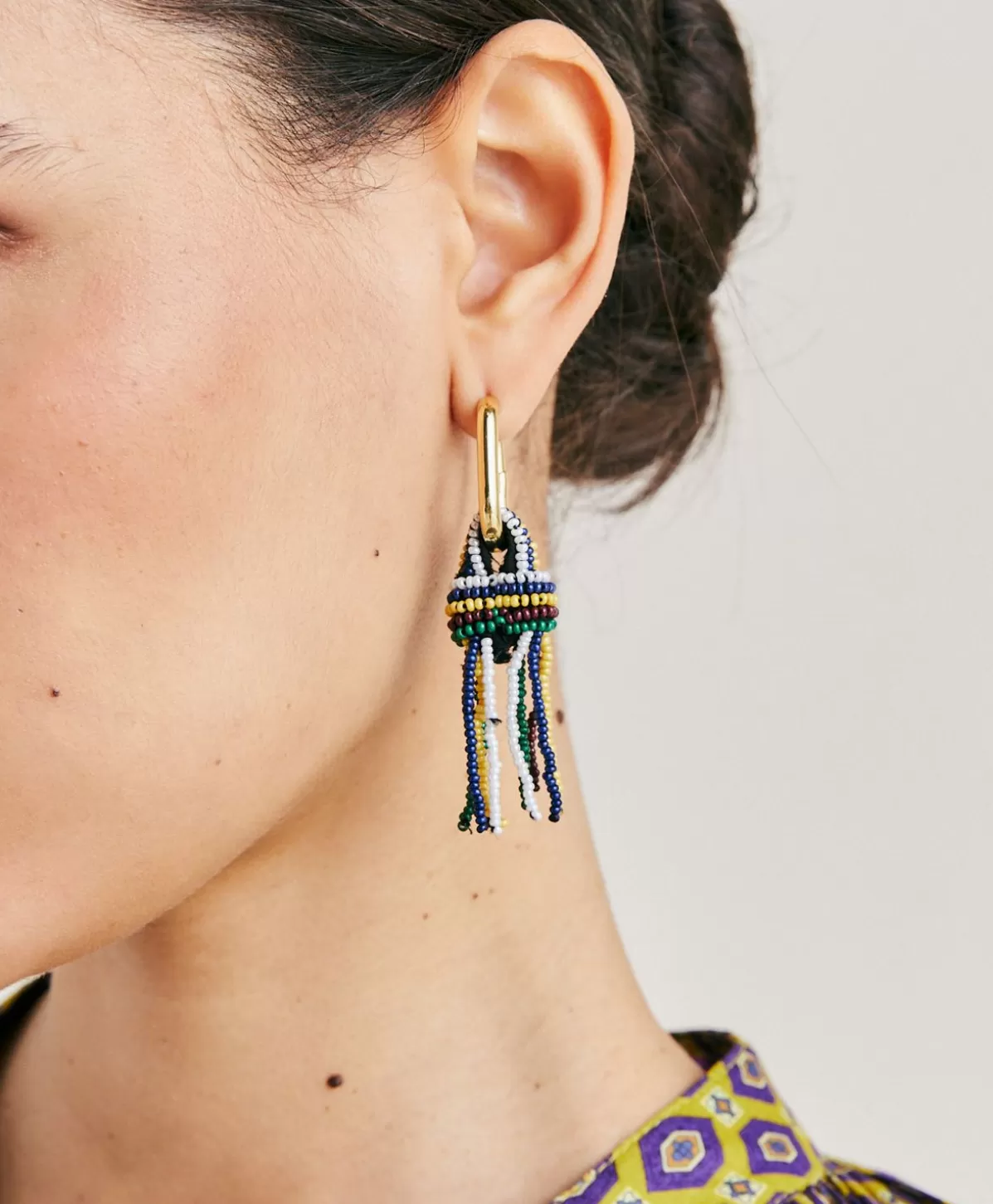 Bijoux-Momonì Orecchini Zimmari Con Perline - Verde Multicolor