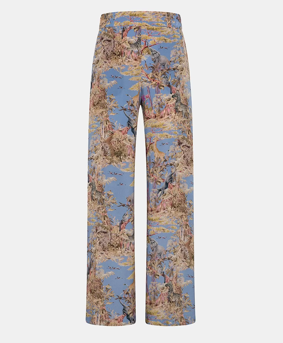 Pantaloni E Shorts-Momonì Pantaloni Baccarat In Crepe De Chine - Ceruleo Multicolor