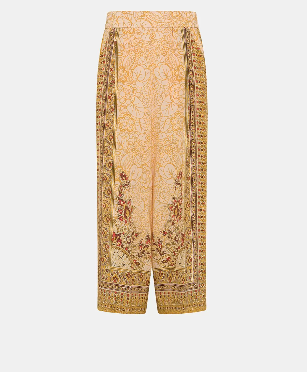 Pantaloni E Shorts-Momonì Pantaloni Boracay In Crepe De Chine - Bruciato/Multicolor