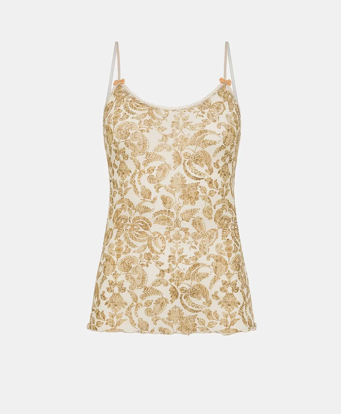 Body E Tute-Momonì Top Airelle In Nylon Stampato - Panna / Multicolor