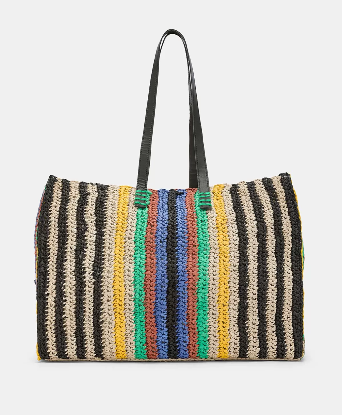 Borse E Pochette-Momonì Tote Bag Ellis In Raffia A Righe - Multicolor