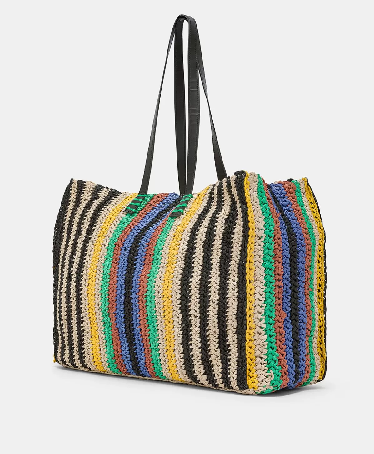 Borse E Pochette-Momonì Tote Bag Ellis In Raffia A Righe - Multicolor