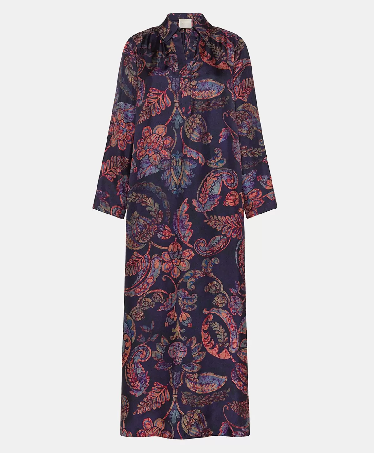 Vestiti-Momonì Vestito Aligusta In Twill Di Seta - Blu Notte Multicolor
